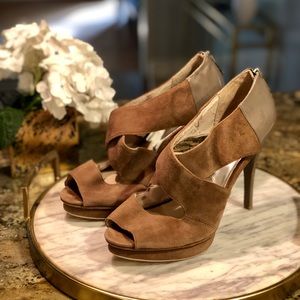 Michael Kors Tan Suede & Patton Leather Heels